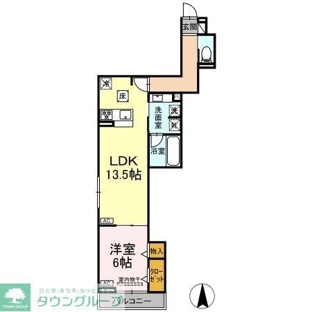 WILLKOMMEN(1LDK/1階)の間取り写真