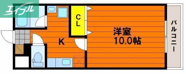 ケイズシティ豊成(1K/3階)の間取り写真
