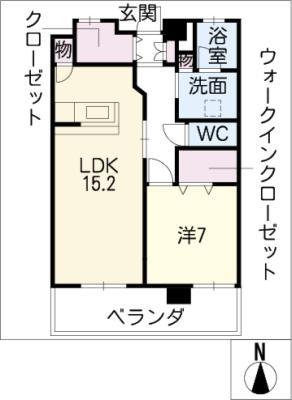 ウエストポイント(1LDK/6階)の間取り写真
