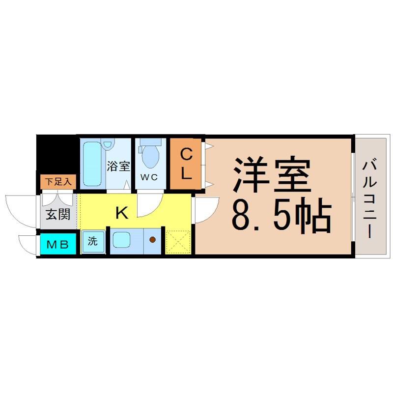 ウェステリア西大須(1K/2階)の間取り写真