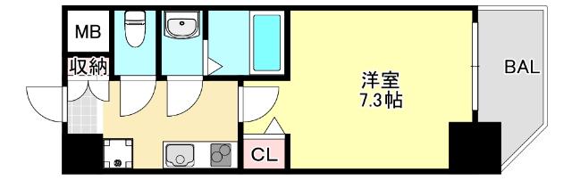 セオリー神戸クレール(1K/9階)の間取り写真