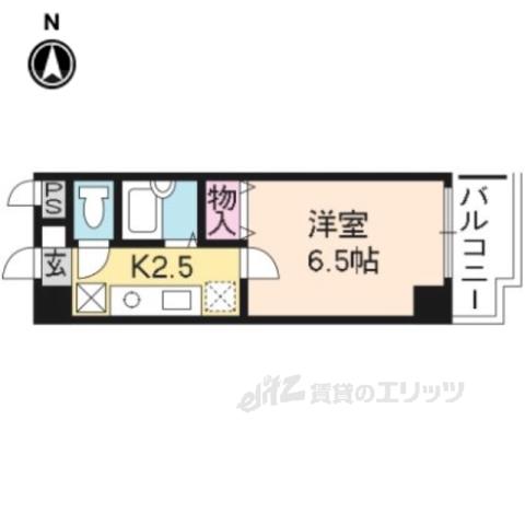 オークセブン(1K/6階)の間取り写真