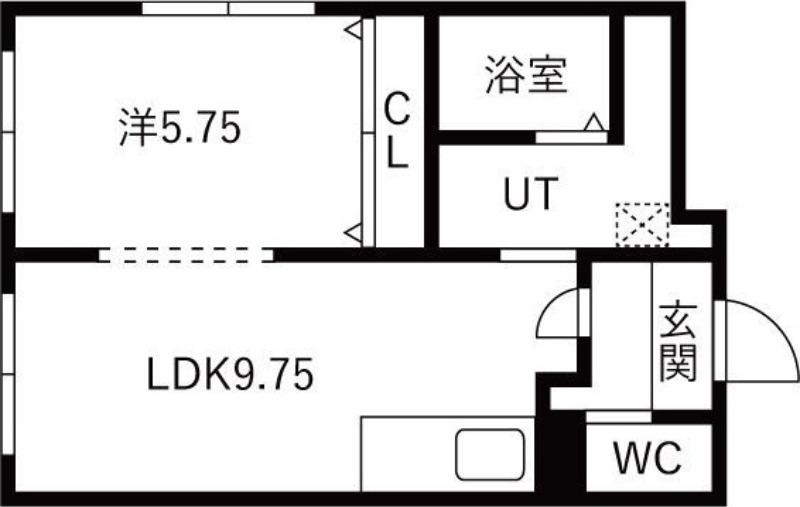 坪川ビル(1LDK/2階)の間取り写真