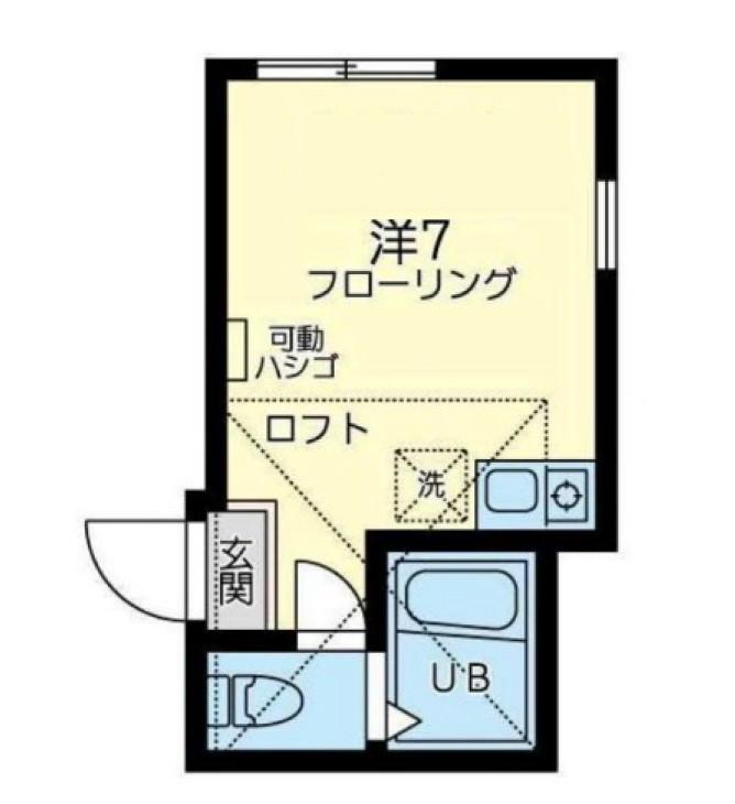 ユナイト上大岡プラチーダエ(ワンルーム/1階)の間取り写真