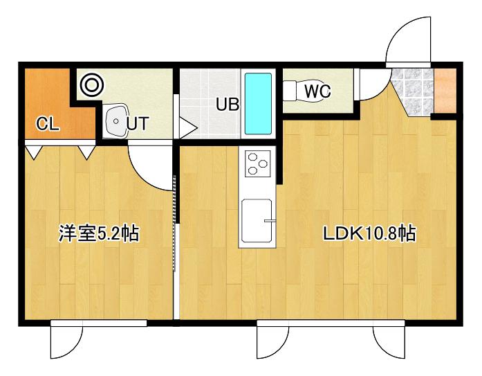 RITZ(1LDK/2階)の間取り写真