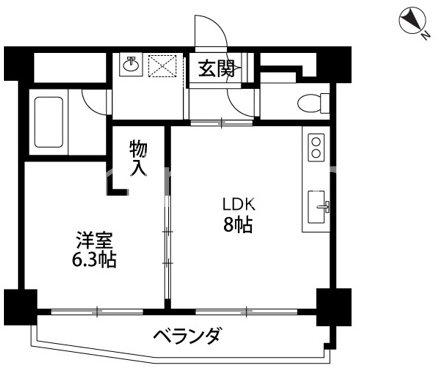 プリオーレリベルタ桂 A棟(1LDK/1階)の間取り写真