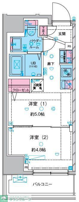 GENOVIA本所吾妻橋III(1DK/2階)の間取り写真