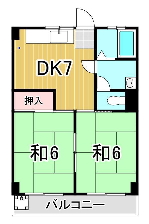 大澤ビル(2DK/4階)の間取り写真