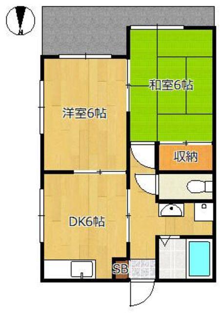 エーデルハイムA棟(3DK/1階)の間取り写真