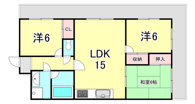 パレルミエール岡本(3LDK/4階)の間取り写真