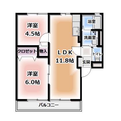 サン・マノワール(2LDK/2階)の間取り写真
