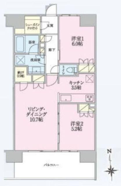 トラープランド翠命館(2LDK/3階)の間取り写真