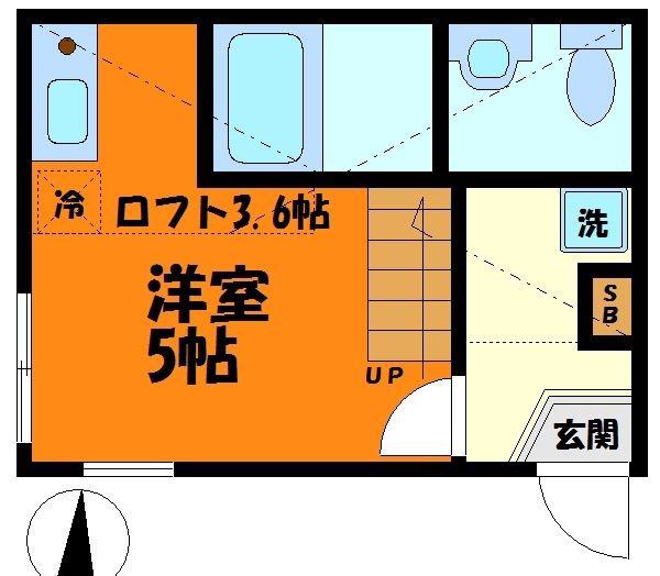 ハーミットクラブハウス綱島西(ワンルーム/2階)の間取り写真