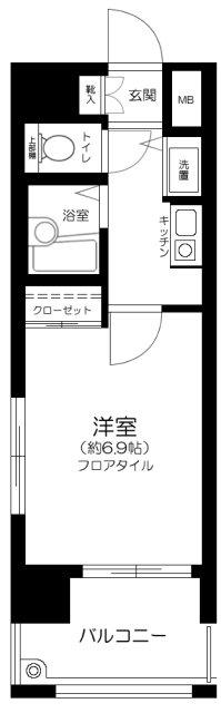 ヴィアシテラ赤坂(1K/5階)の間取り写真