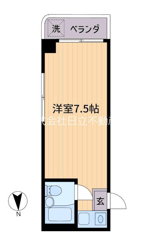 ライブイン笹塚(ワンルーム/7階)の間取り写真