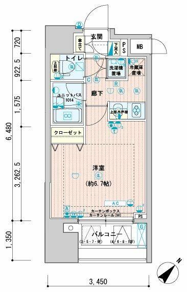 メインステージ文京春日(1K/10階)の間取り写真