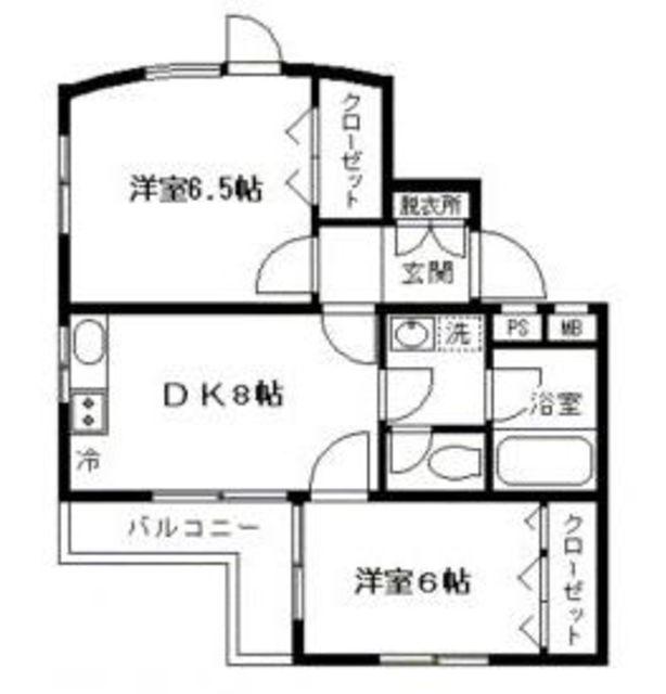 SMA白金長者丸(2DK/1階)の間取り写真