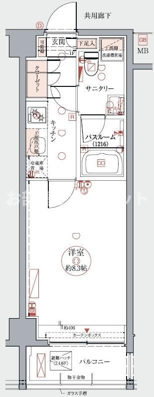 クレヴィスタ大森西学生・社会人にオススメ初期費用(1K/2階)の間取り写真