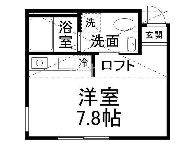 NEST冷泉町(ワンルーム/2階)の間取り写真