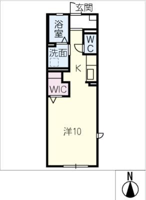 エクセレントKII(1K/2階)の間取り写真