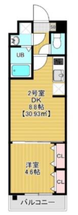 プリファード幕張(1DK/4階)の間取り写真
