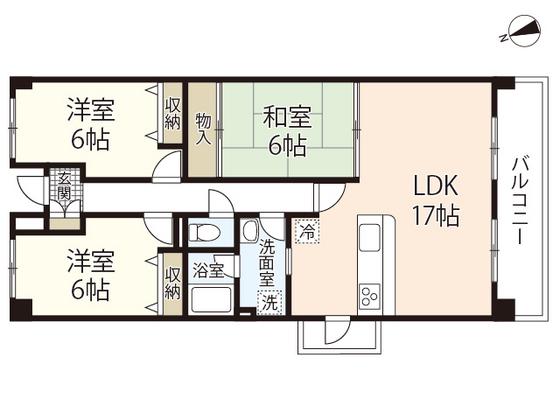 第1川本ビル(3LDK/3階)の間取り写真