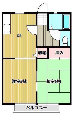 サンライフ中村(2DK/2階)の間取り写真