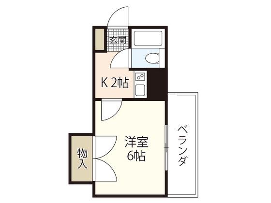ドーム白島(1K/3階)の間取り写真
