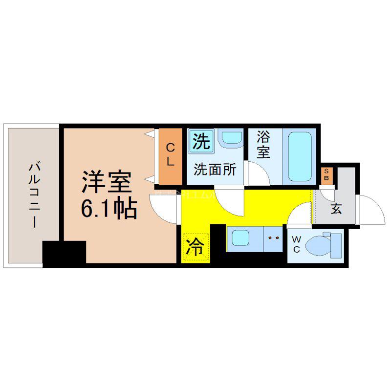 シェリール東桜(1K/6階)の間取り写真