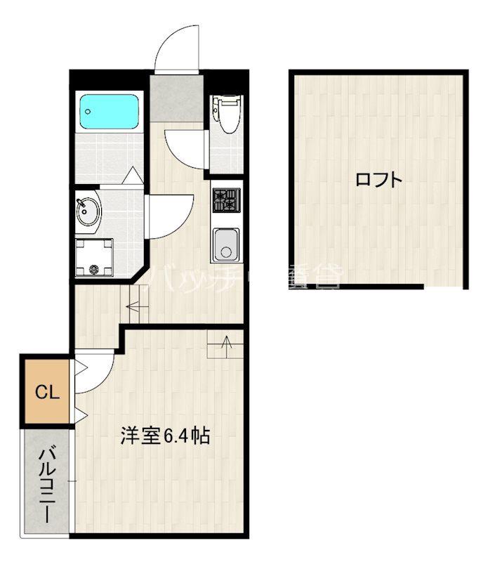 クレオ姪浜七番館(1K/1階)の間取り写真