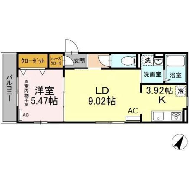 アナシエ亀有(1LDK/3階)の間取り写真