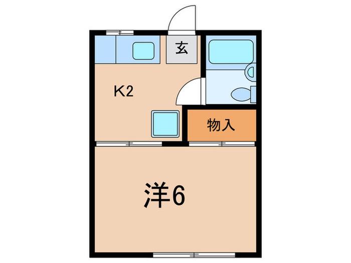 高山ハイツ(1K/2階)の間取り写真
