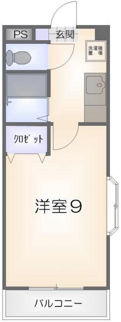 ラフィーネオキノハマ(1K/4階)の間取り写真