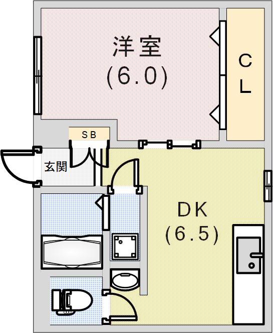 MULBERRY HOUSE(1DK/3階)の間取り写真