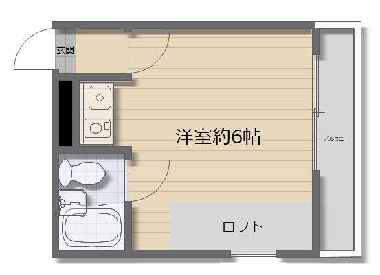 メゾン住吉大社(ワンルーム/2階)の間取り写真