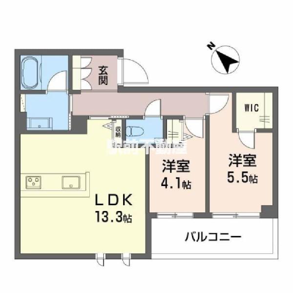 シャーメゾン トレゾール(2LDK/3階)の間取り写真