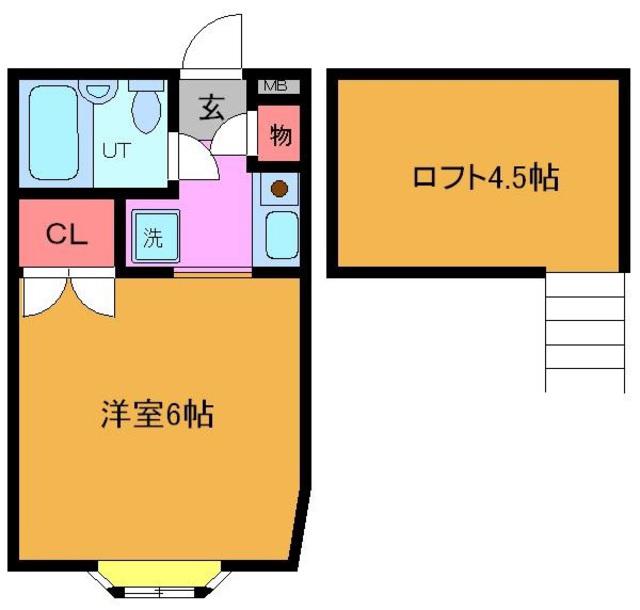 サンリブ花輪(1K/2階)の間取り写真