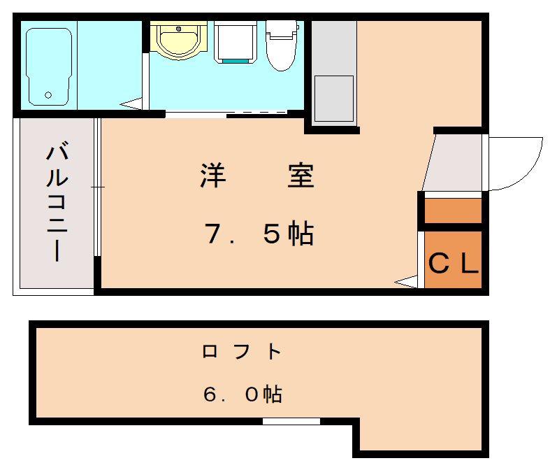 レガシィ井尻(ワンルーム/1階)の間取り写真