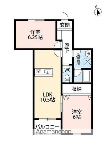 キミエ野芥レジデンス(2LDK/3階)の間取り写真