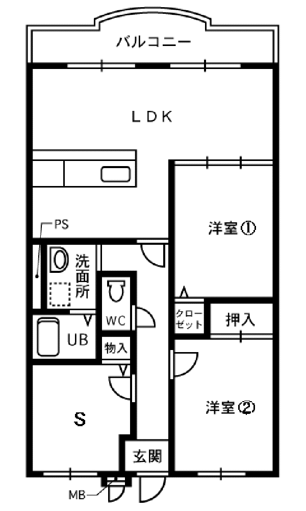 ハートフル アンビシー(3LDK/1階)の間取り写真
