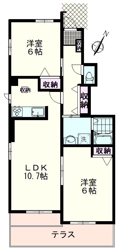 HAPPY DREAM 長泉(2LDK/1階)の間取り写真