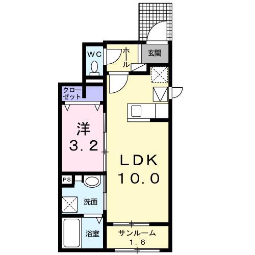 ベル セゾンI(1LDK/1階)の間取り写真