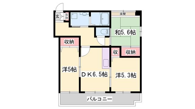シルクステージ(3DK/5階)の間取り写真