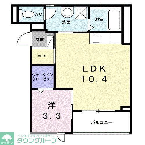 リラヴェール日吉(1LDK/2階)の間取り写真