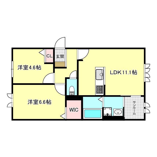 セキスイメゾン西明石I(2LDK/2階)の間取り写真