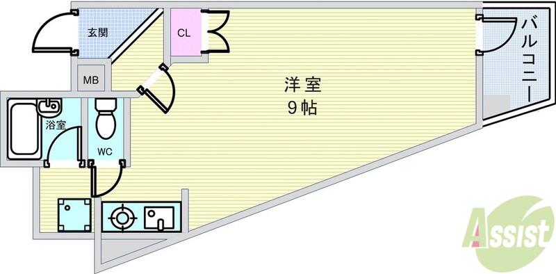 OHSシティビル(ワンルーム/2階)の間取り写真