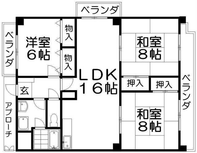 ハリマシリーズI(3LDK/3階)の間取り写真