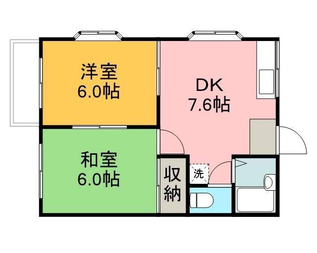 ファミーユ・T(2DK/2階)の間取り写真
