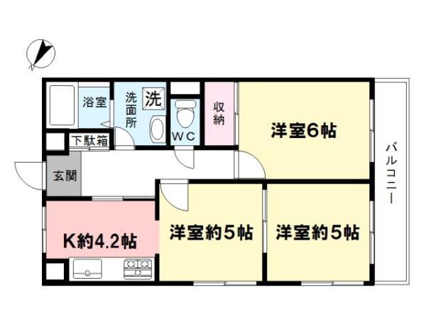 EXIVE上井草(3K/1階)の間取り写真