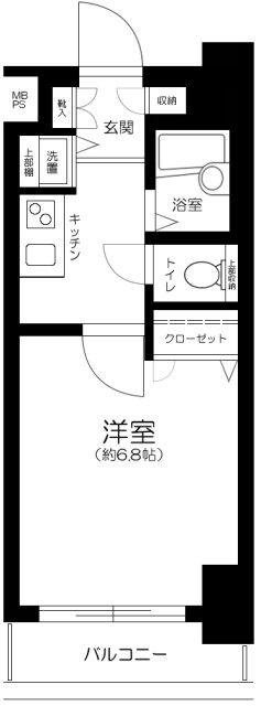 菱和パレス護国寺駅前(1K/3階)の間取り写真